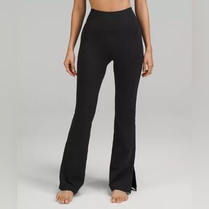 Lululemon Groove High Rise Nulu Split Hem Flared Pant sz 8 Black